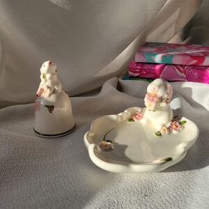 Avon Bunny Trinket Dish & Bell